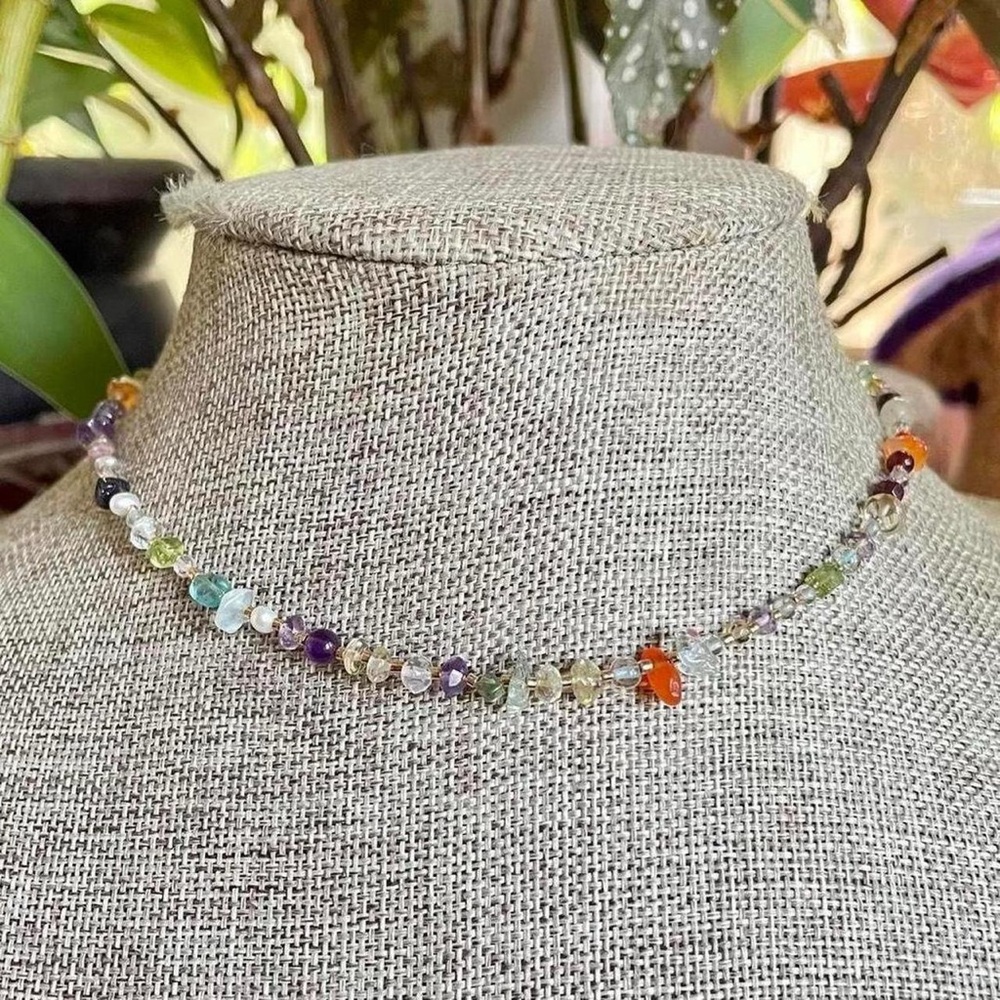 Mixed gemstone beaded necklace